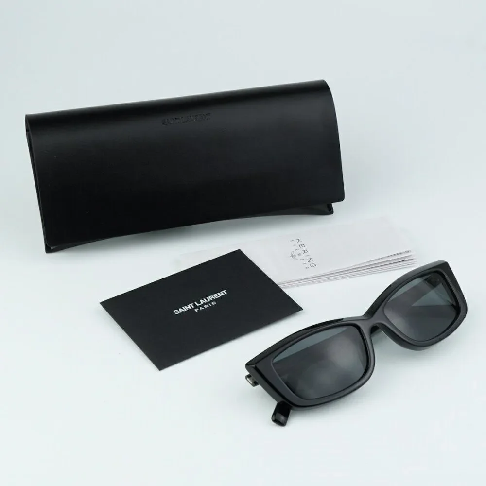 SALE! NEW Saint Laurent SL658 001 Black Rectangle Unisex Sunglasses